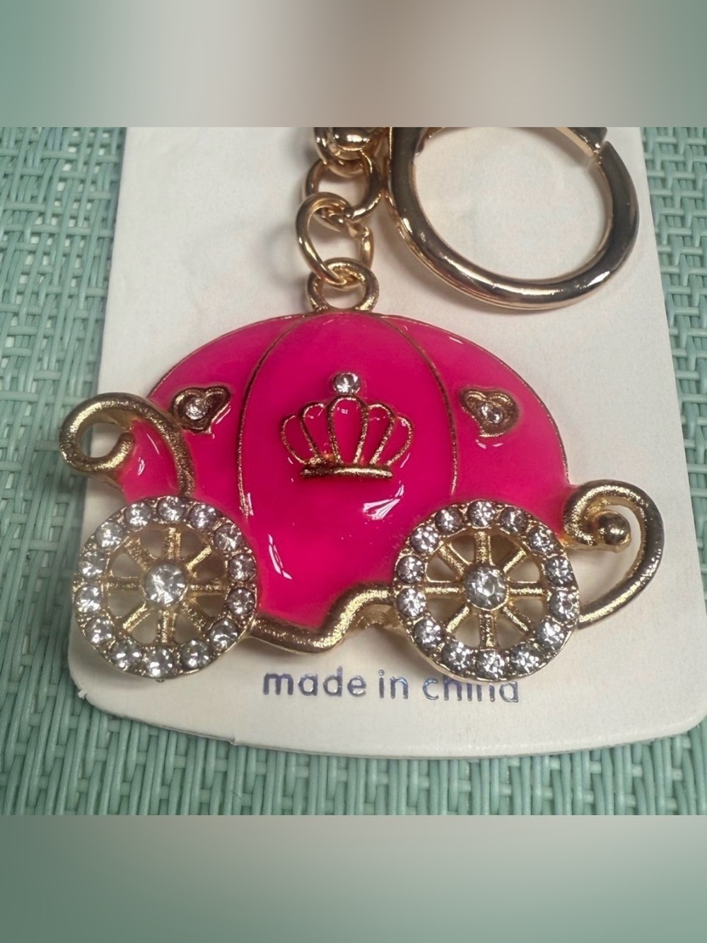 Pink Carriage Keychain NWT